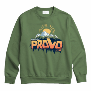 Utah Green Sweatshirt – Mountain & Sunset Design